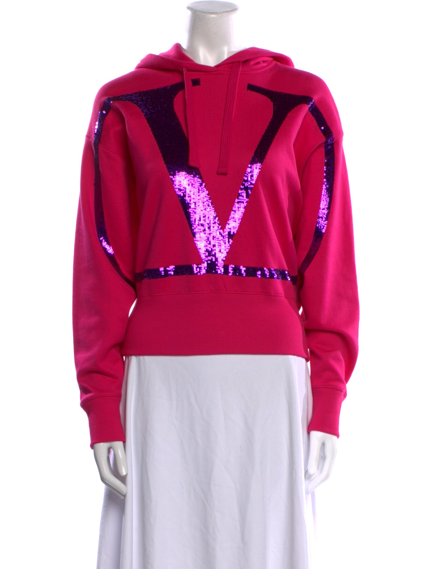 Valentino Graphic Print V-Neck Sweatshirt