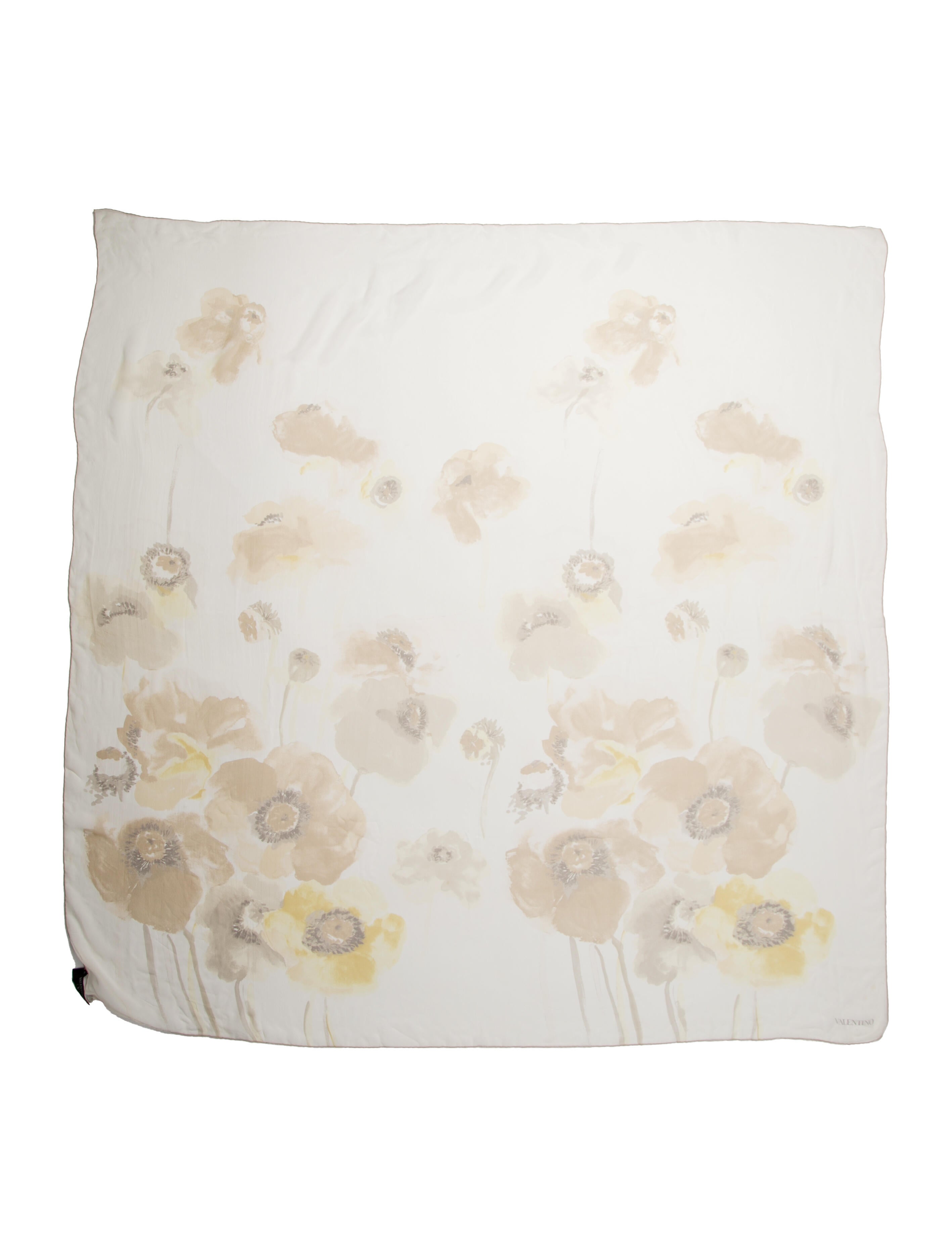 Valentino Silk Floral Print Shawl