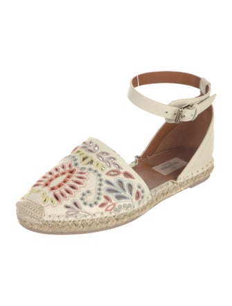Valentino Leather Printed Espadrilles