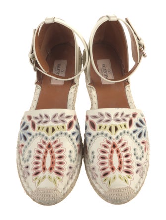 Valentino Leather Printed Espadrilles