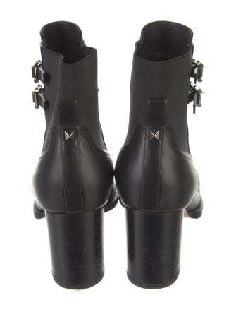 Valentino Rockstud Accents Leather Lace-Up Boots