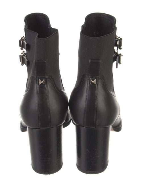 Valentino Rockstud Accents Leather Lace-Up Boots