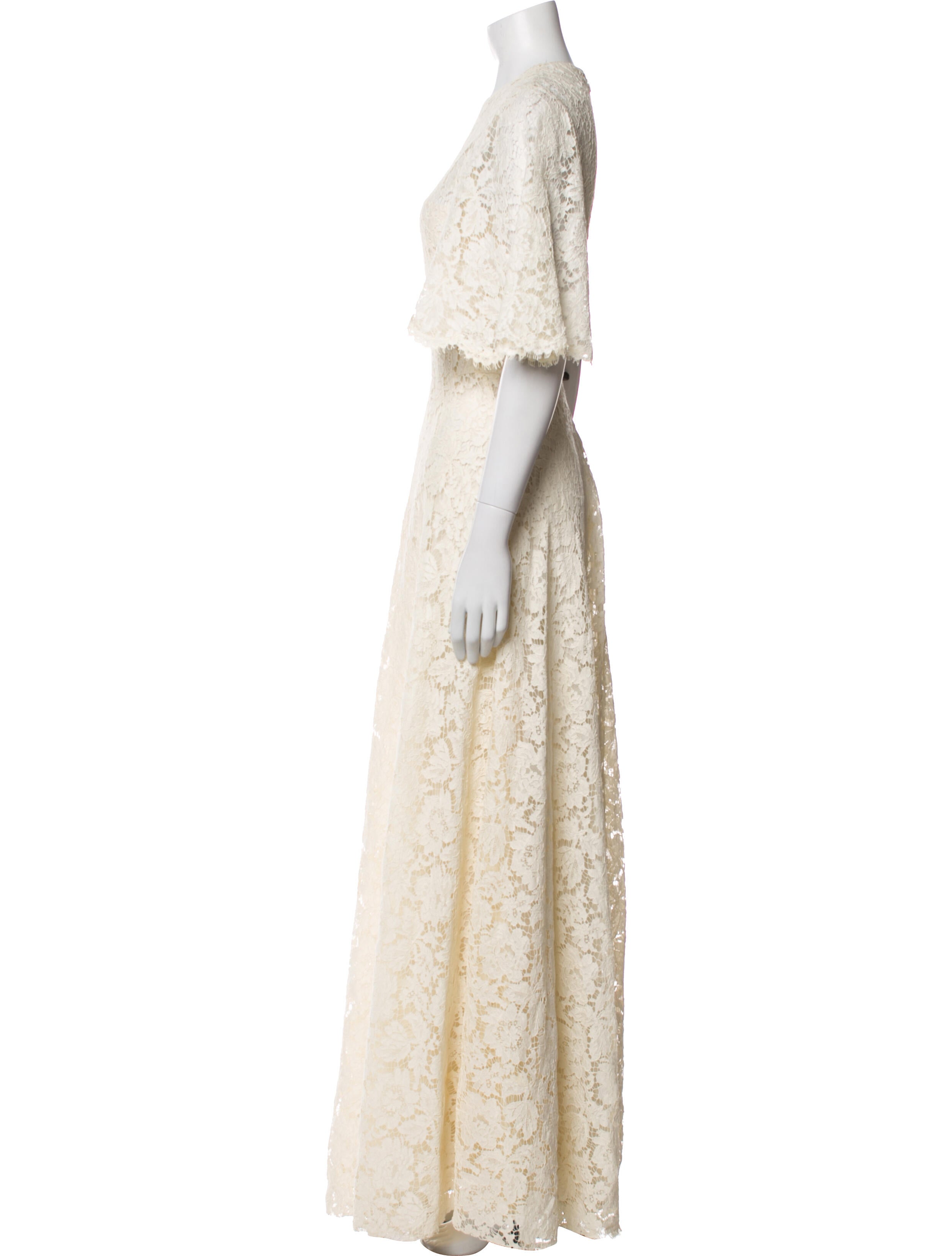 Valentino Lace Pattern Long Dress