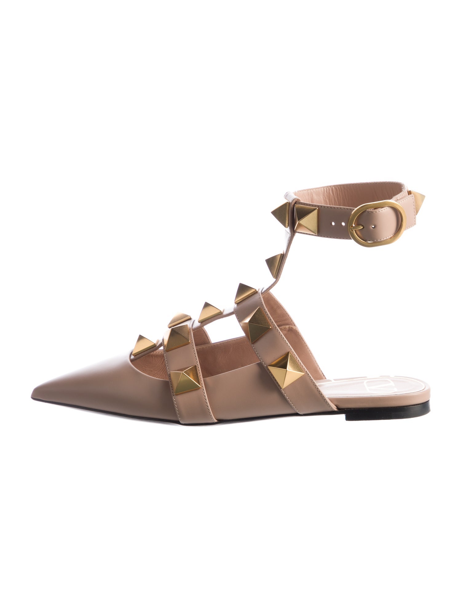 Valentino Rockstud Accents Leather Mules