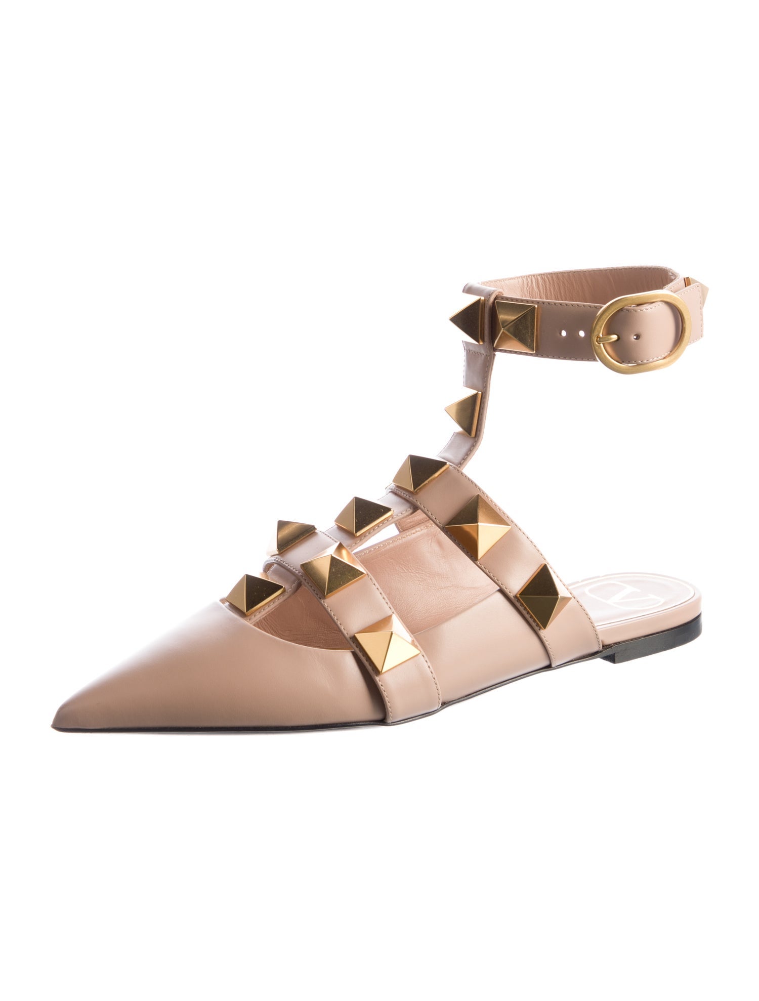 Valentino Rockstud Accents Leather Mules