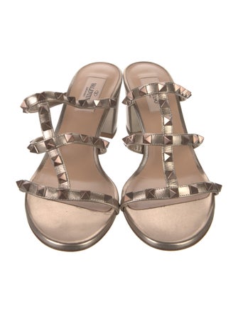 Valentino Rockstud Accents Leather Gladiator Sandals w/ Tags