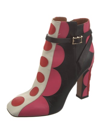 Valentino Leather Printed Boots