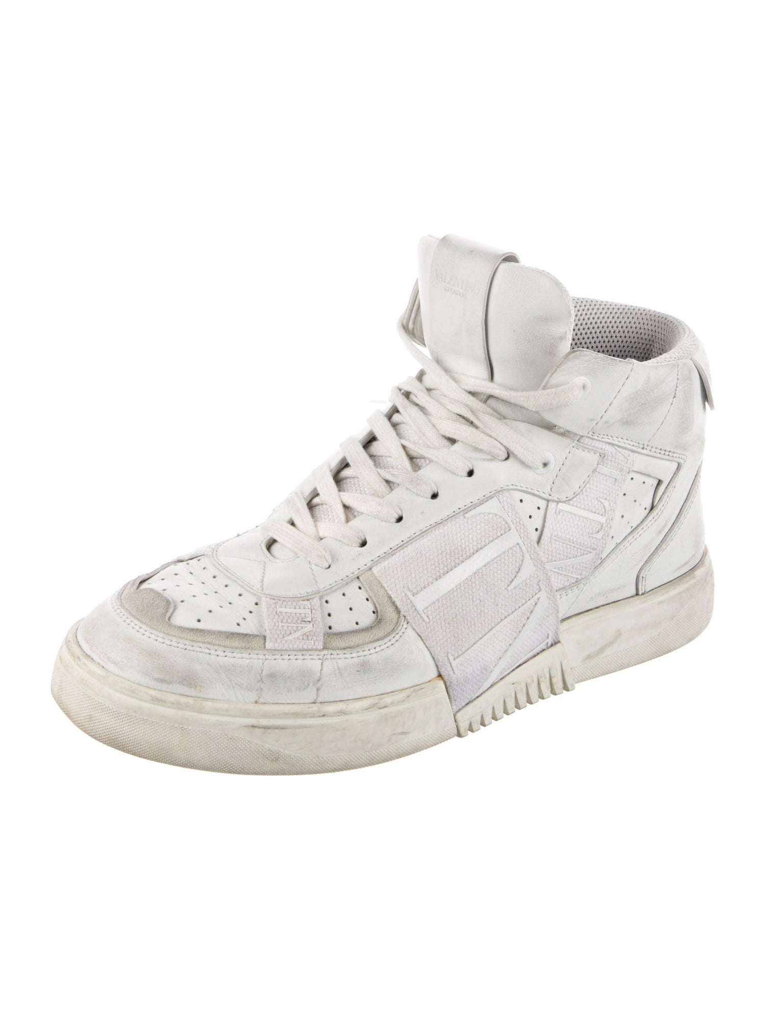 Valentino Rockstud Accents Leather Sneakers