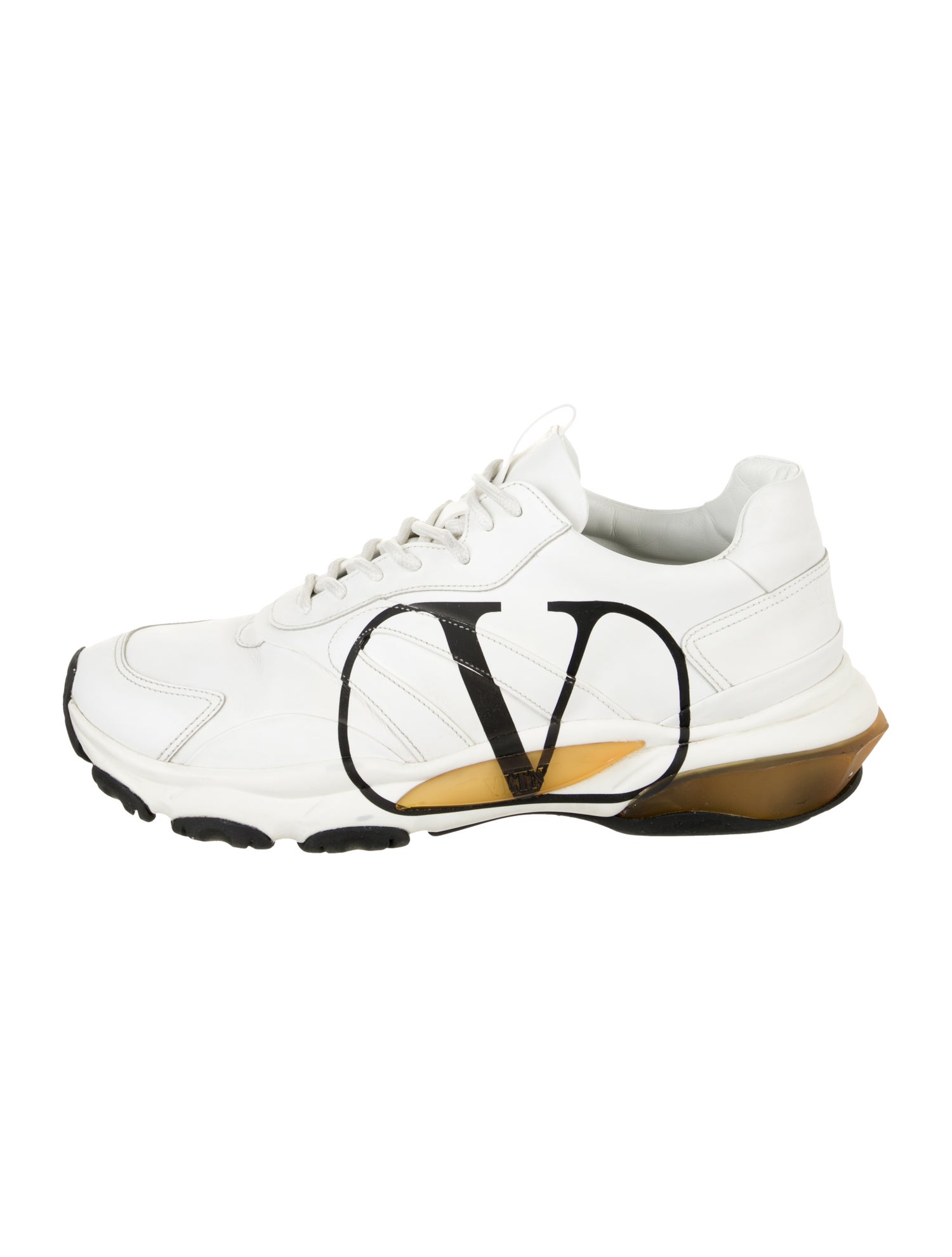 Valentino Leather Printed Athletic Sneakers