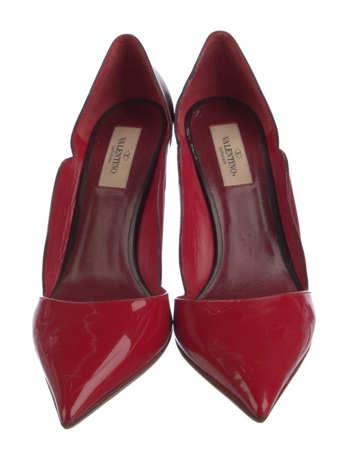 Valentino Patent Leather Scalloped Accent D'Orsay Pumps
