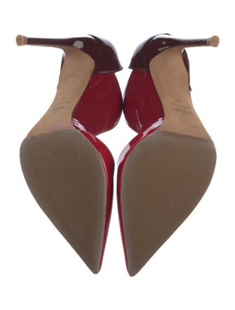 Valentino Patent Leather Scalloped Accent D'Orsay Pumps