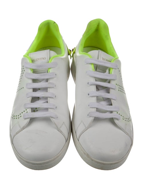 Valentino Rockstud Accents Leather Sneakers
