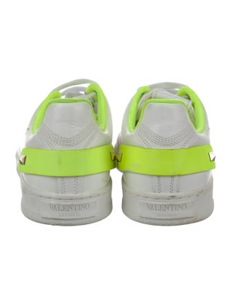Valentino Rockstud Accents Leather Sneakers