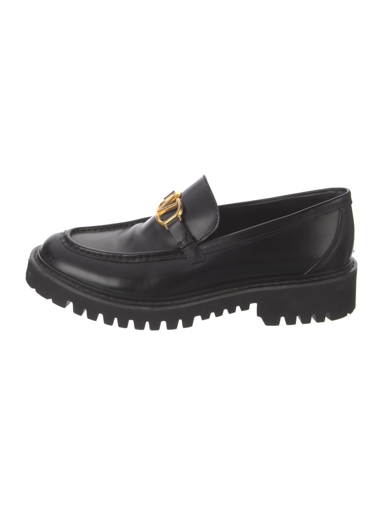 Valentino Signature Logo Leather Loafers
