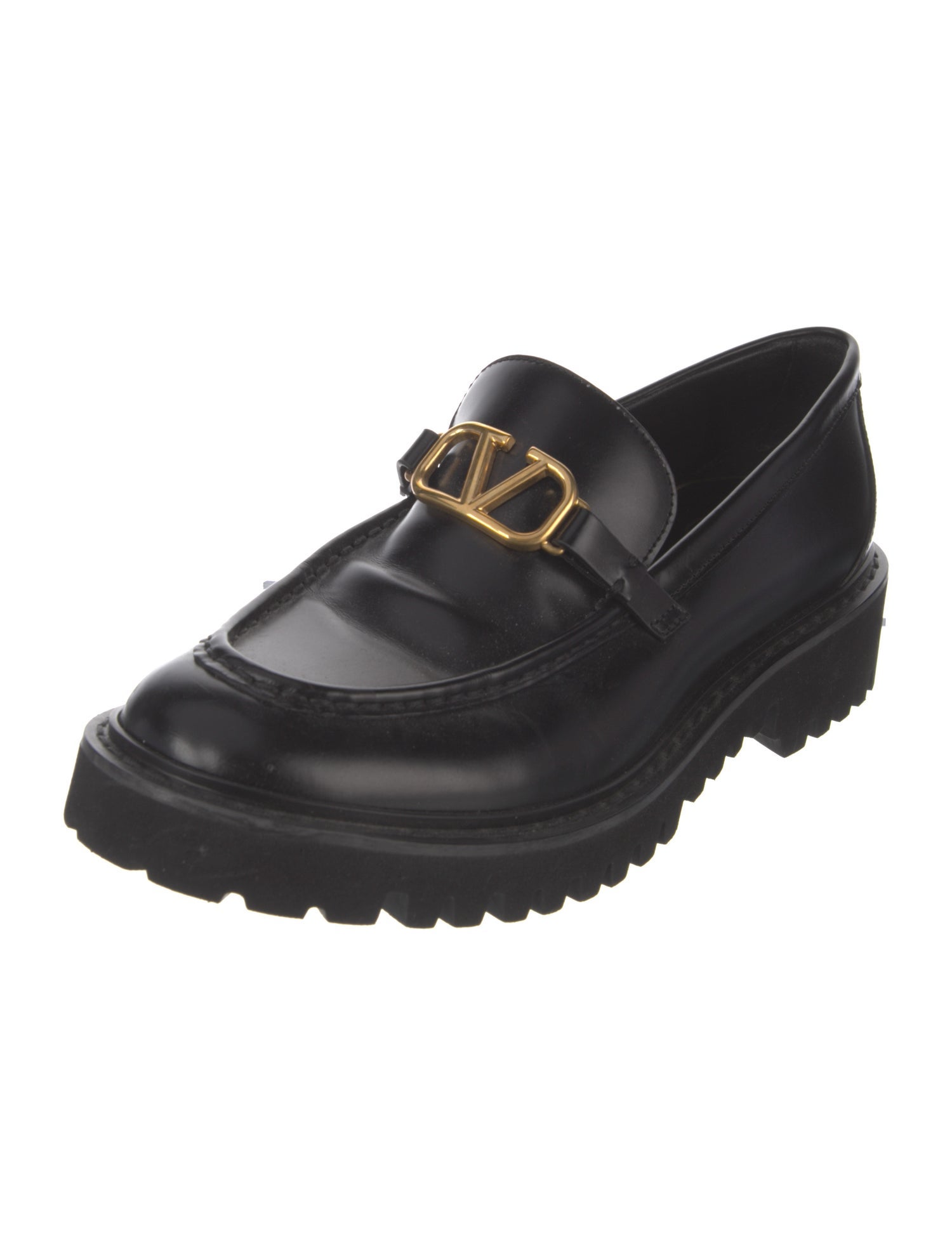 Valentino Signature Logo Leather Loafers
