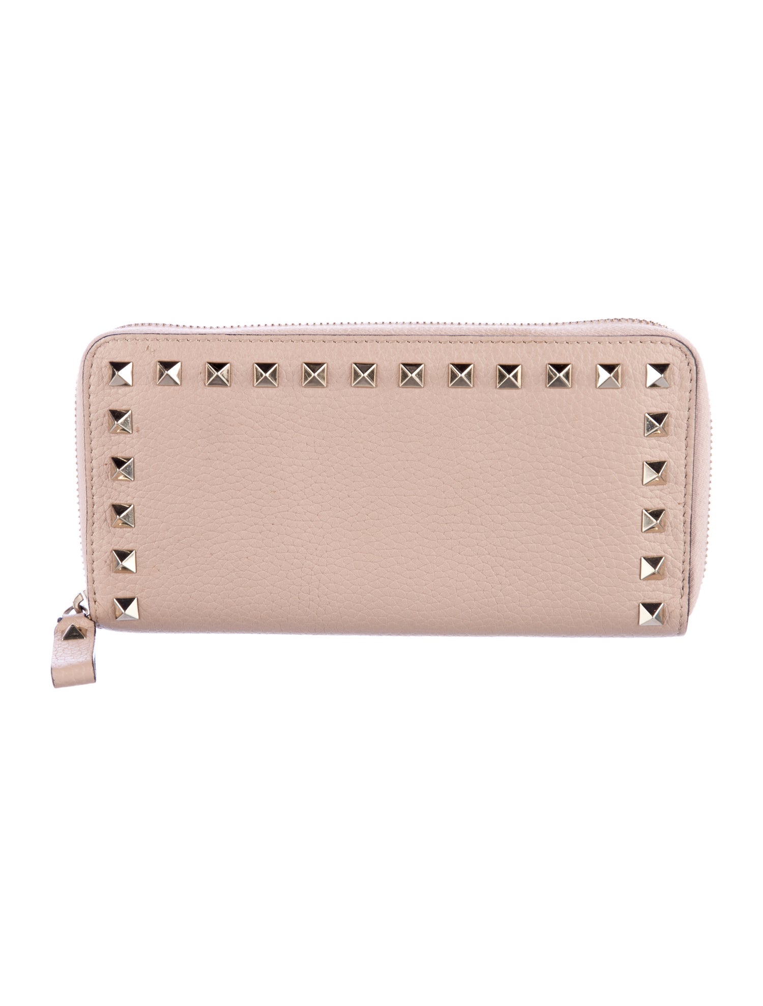 Valentino Rockstud Accents Leather Continental Wallet