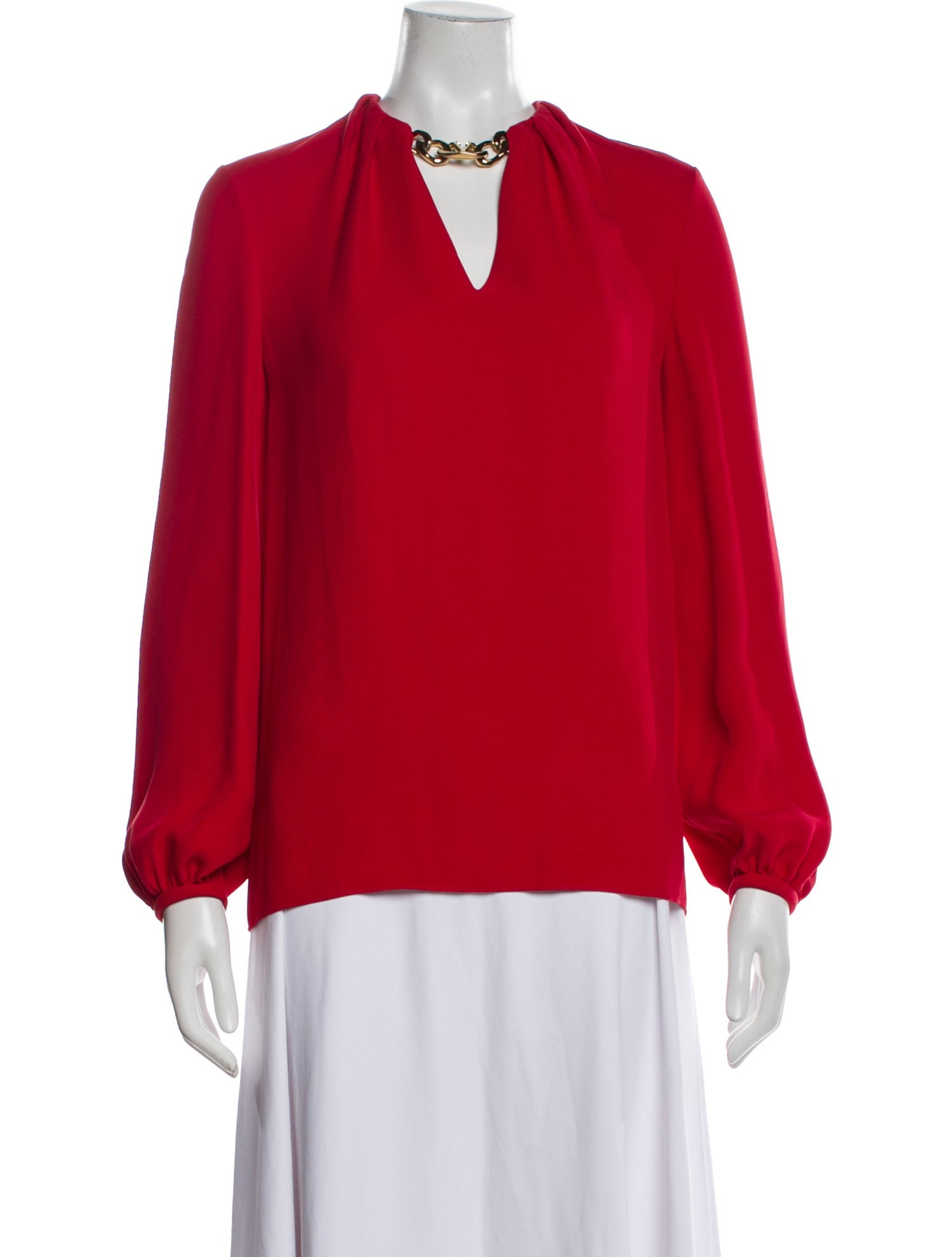 Valentino Silk V-Neck Blouse