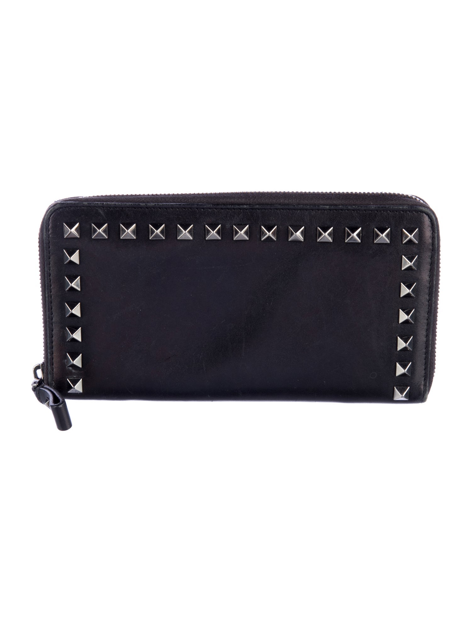 Valentino Rockstud Accents Leather Continental Wallet