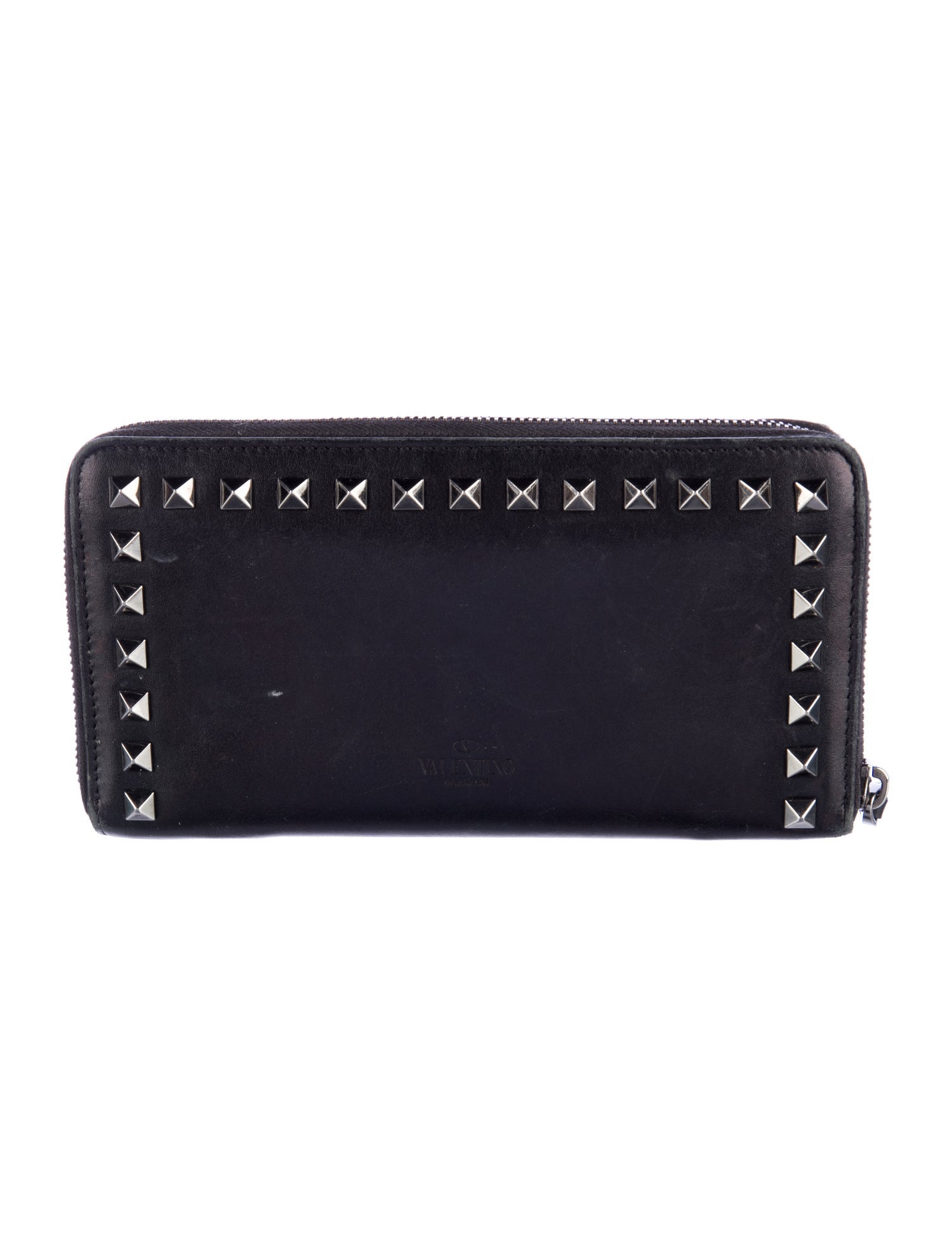 Valentino Rockstud Accents Leather Continental Wallet