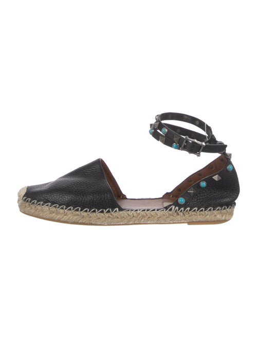 Valentino Rockstud Accents Leather Espadrilles