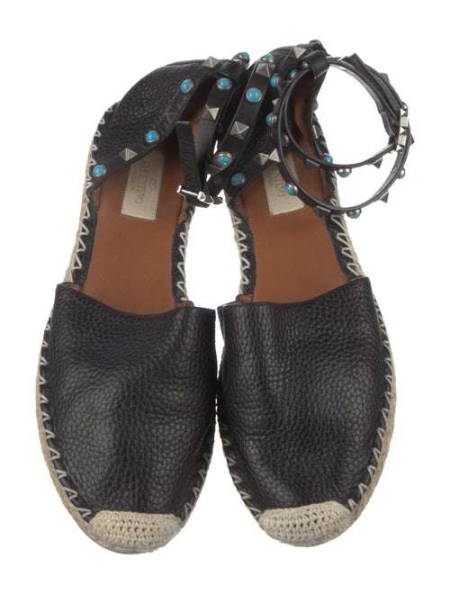 Valentino Rockstud Accents Leather Espadrilles