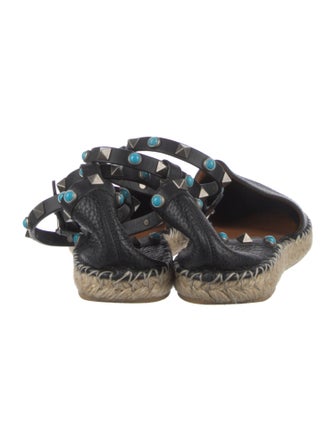 Valentino Rockstud Accents Leather Espadrilles