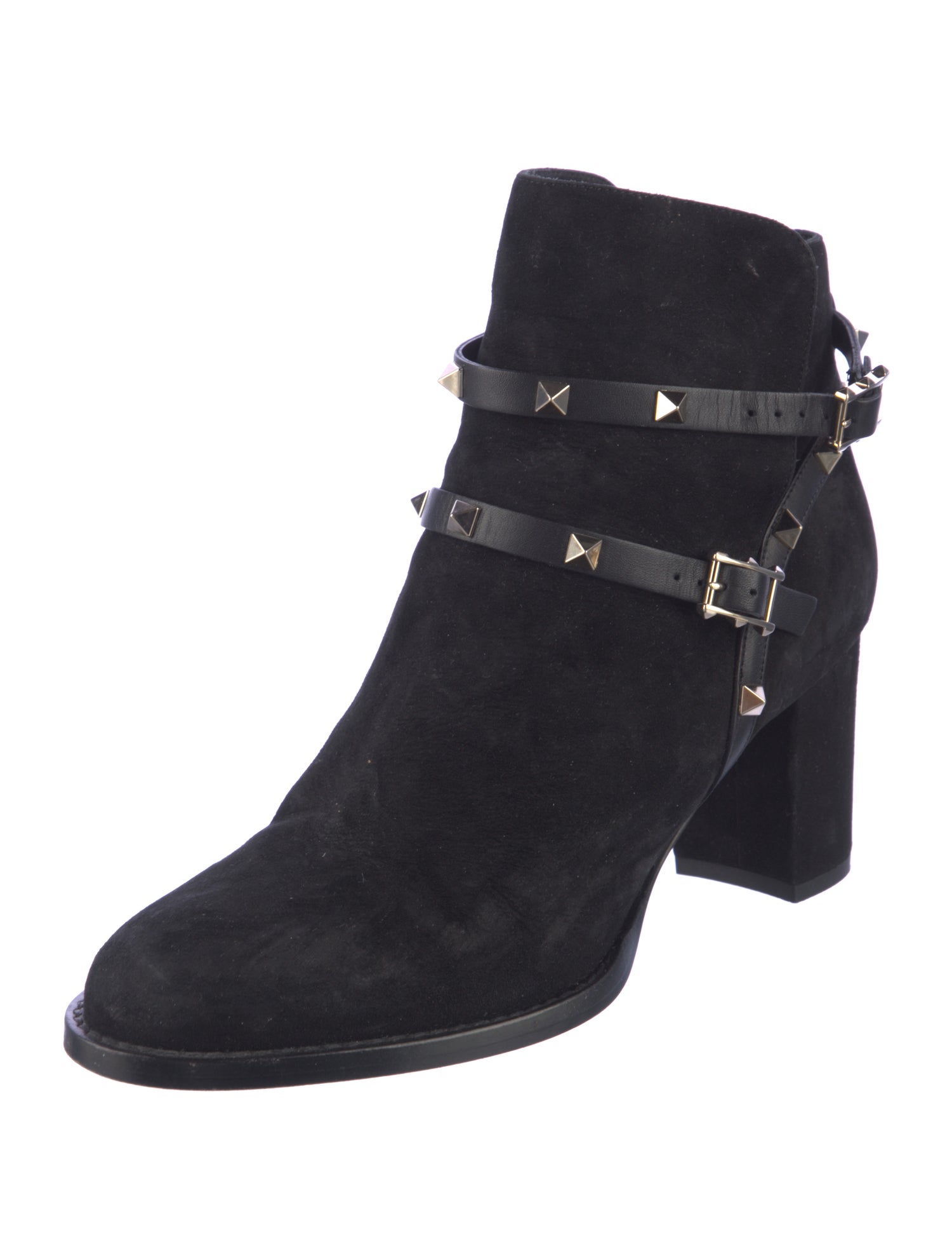 Valentino Rockstud Accents Suede Boots
