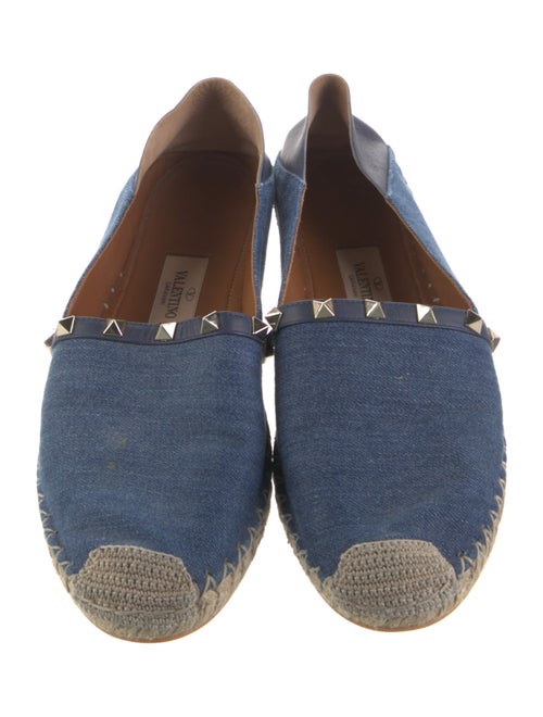 Valentino Rockstud Accents Denim Espadrilles