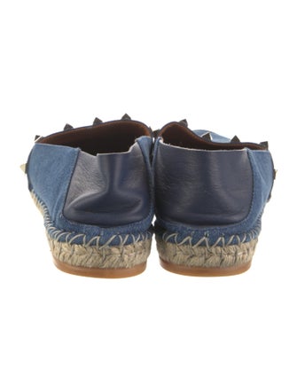 Valentino Rockstud Accents Denim Espadrilles