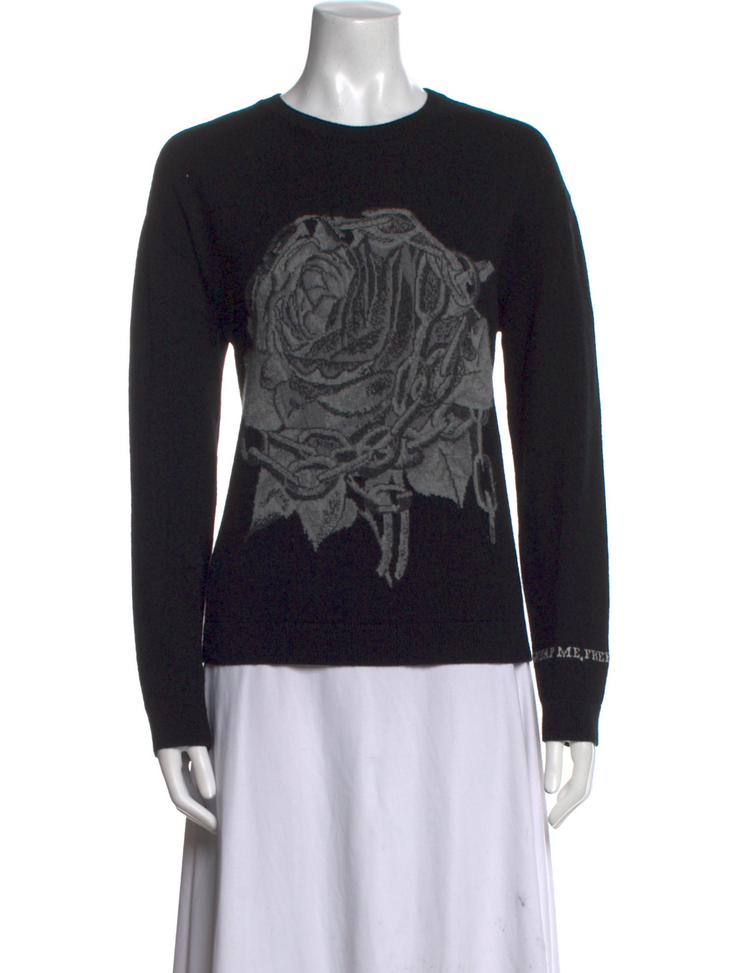 Valentino Virgin Wool Graphic Print Sweater