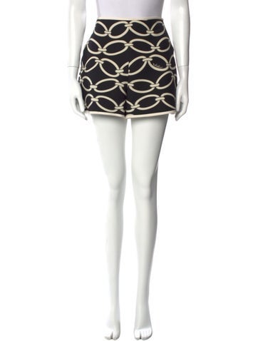Pre-owned Valentino Virgin Wool Mini Shorts In Black