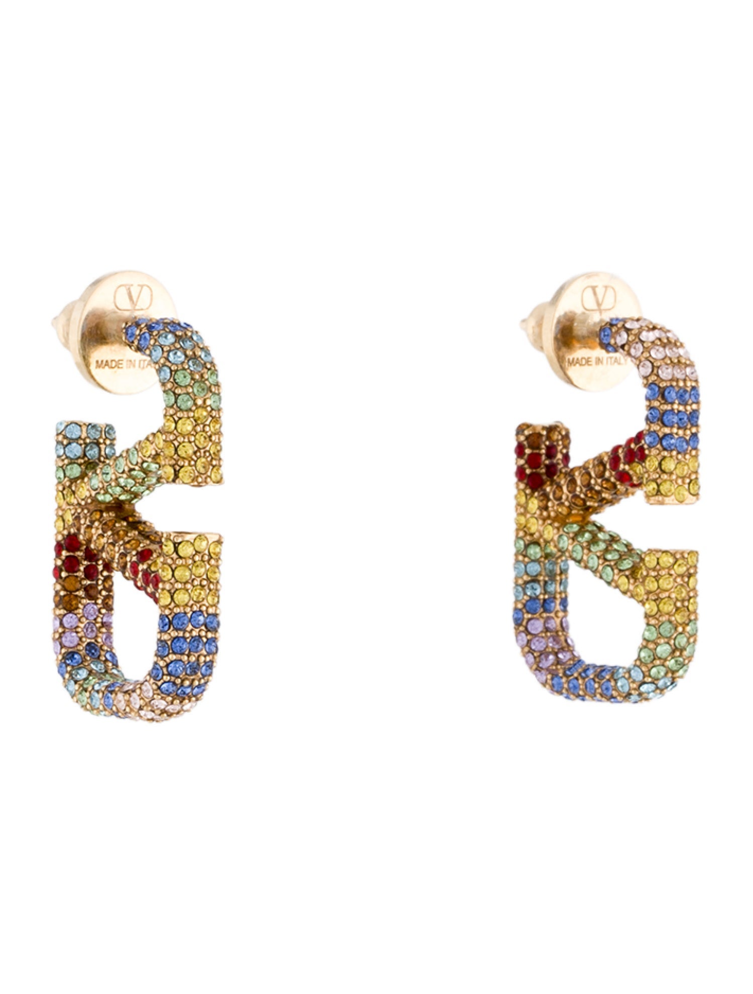 Valentino Crystal VLogo Signature Earrings
