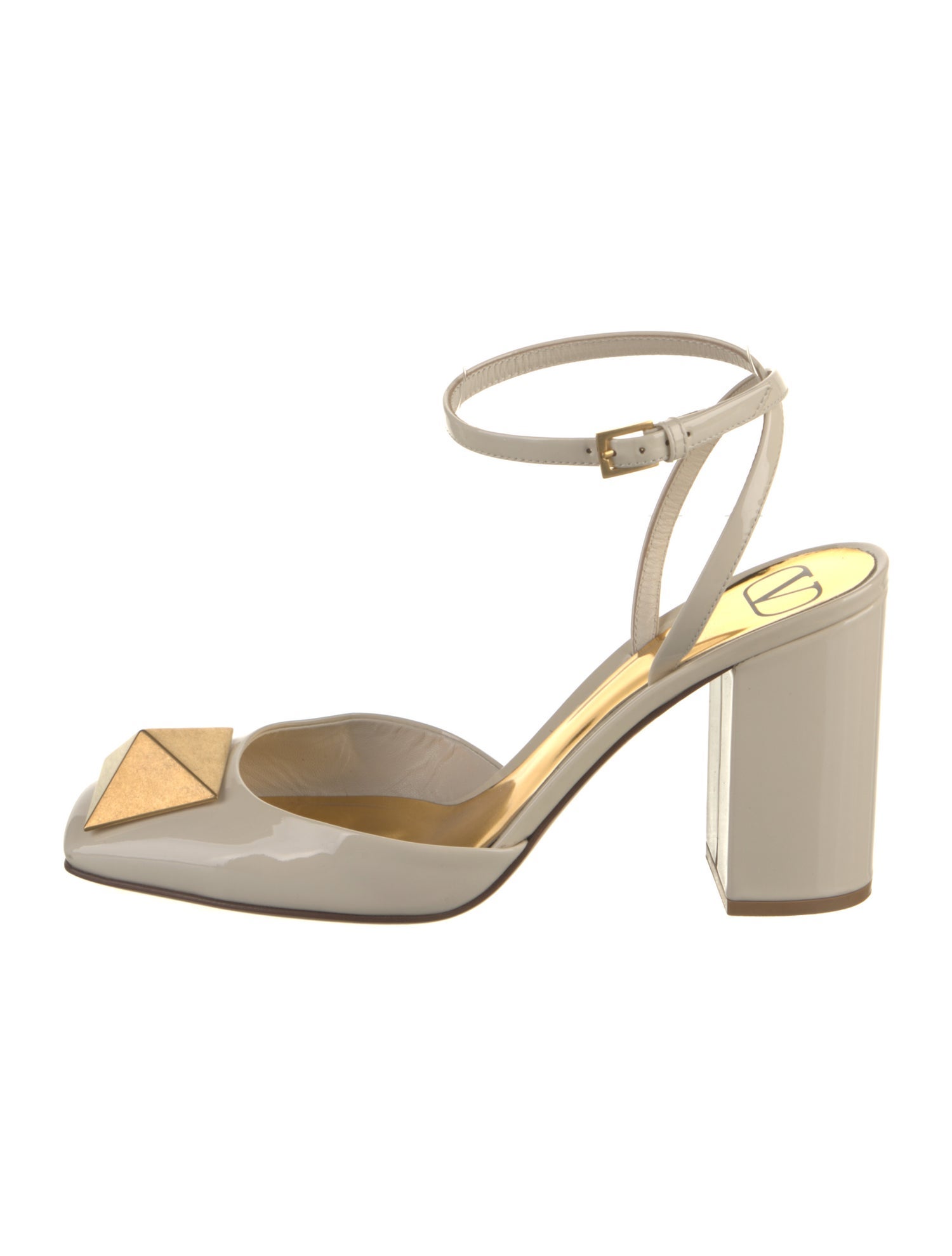 Valentino Rockstud Accents Patent Leather Slingback Pumps