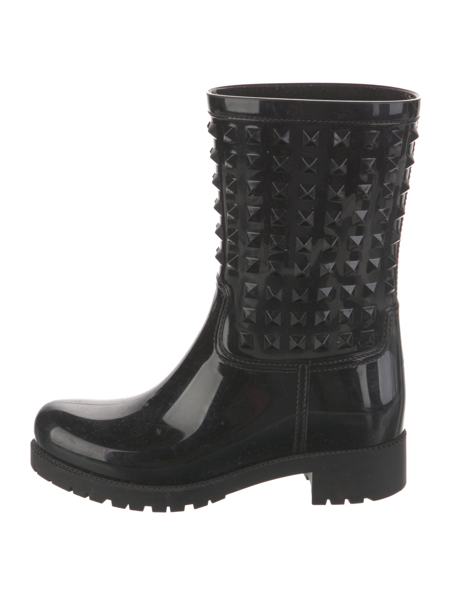 Valentino Rockstud Accents Rubber Rain Boots