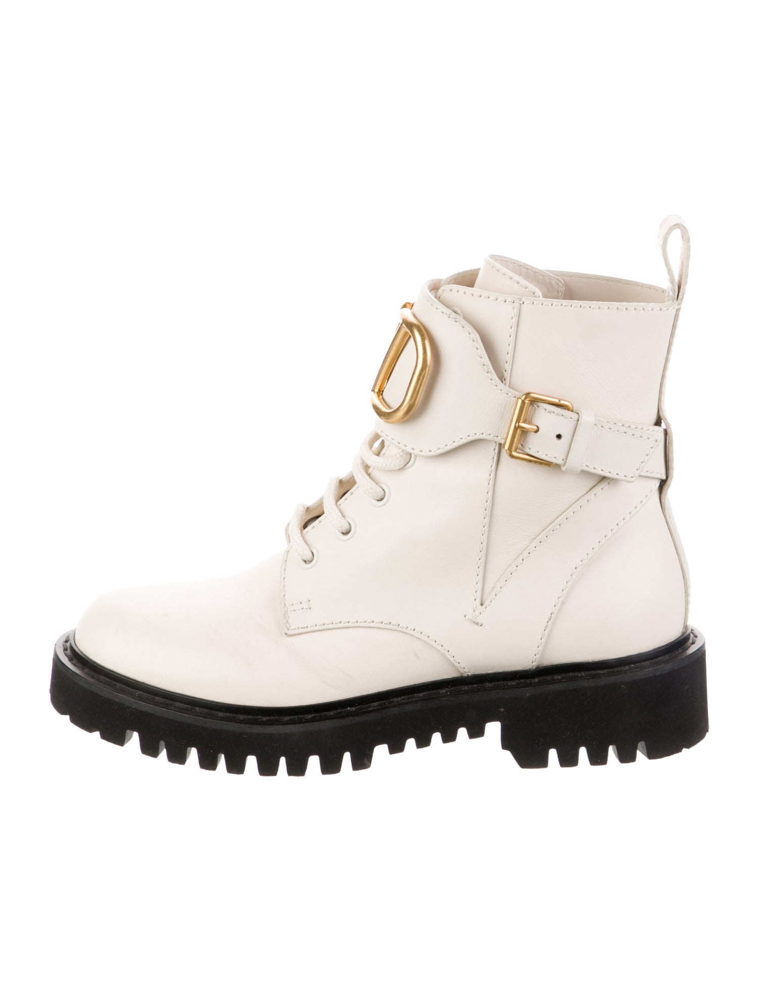 Valentino Rockstud Accents Leather Combat Boots