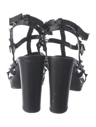 Valentino Rockstud Accents Leather Gladiator Sandals