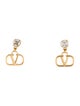 Valentino Crystal VLogo Signature Drop Earrings