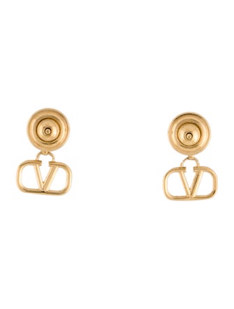 Valentino Crystal VLogo Signature Drop Earrings