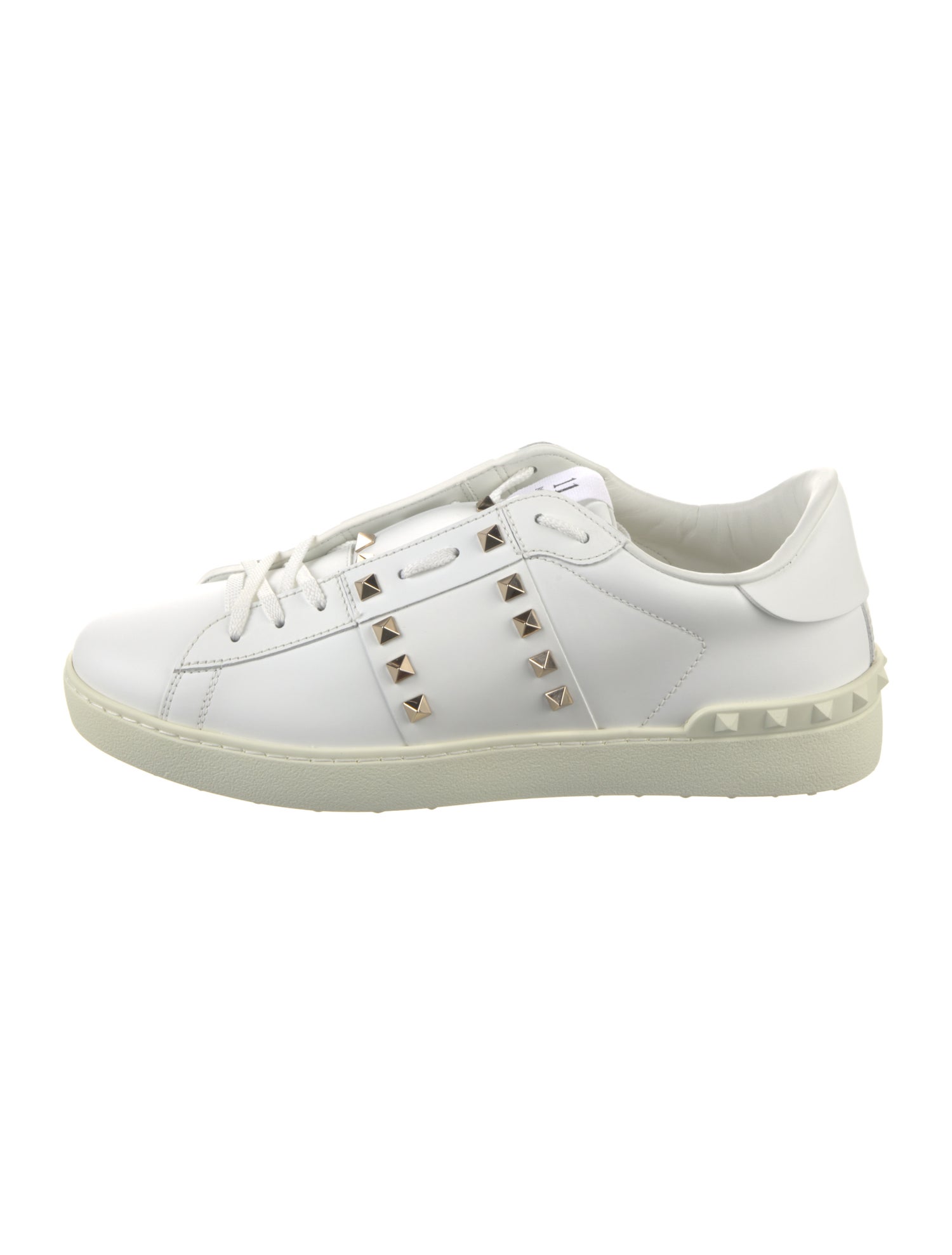 Valentino Rockstud Accents Leather Sneakers