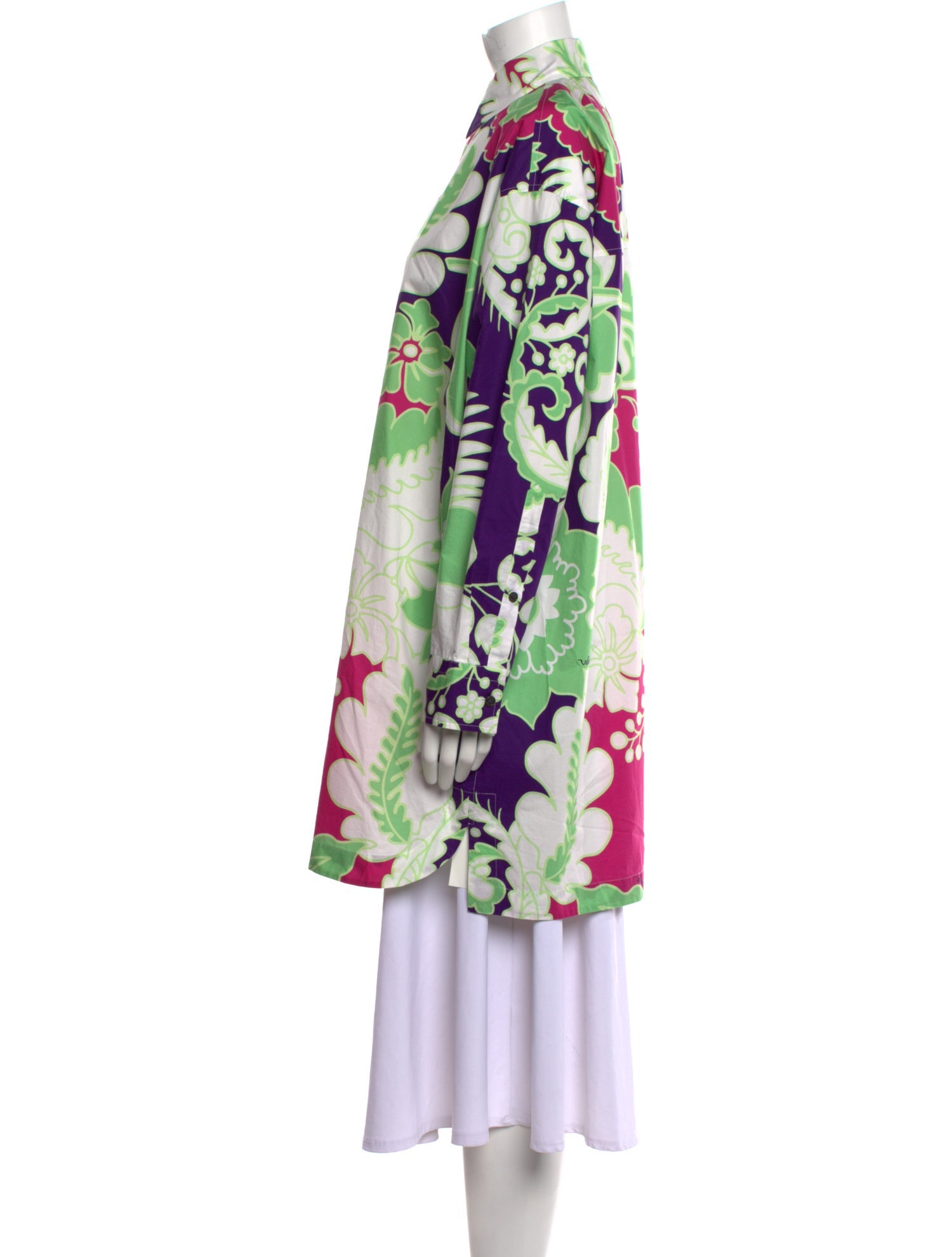 Valentino Floral Print Mock Neck Tunic