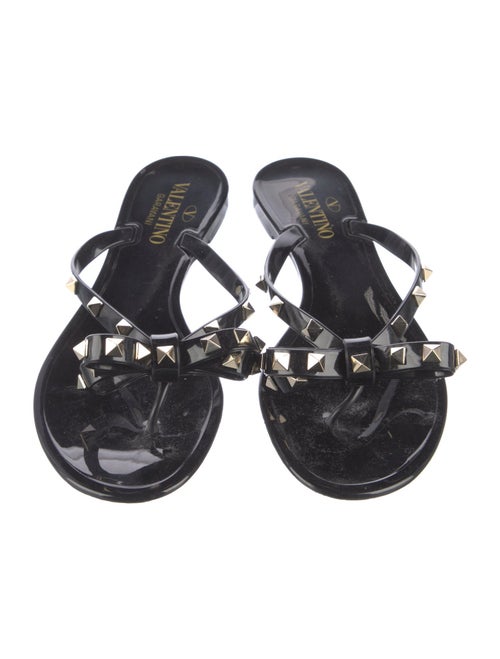 Valentino Rockstud Accents Rubber Slides