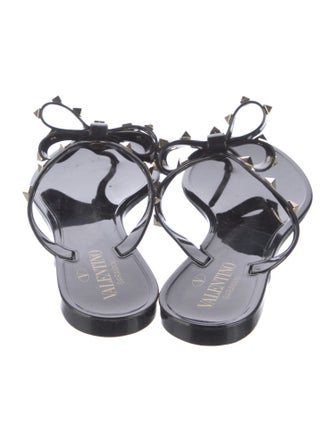 Valentino Rockstud Accents Rubber Slides
