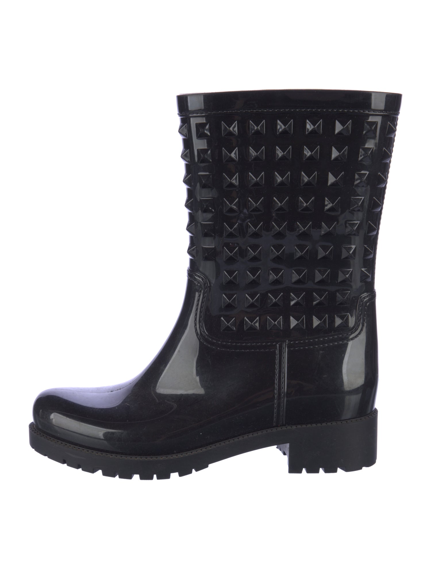 Valentino Rockstud Accents Rubber Rain Boots
