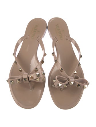 Valentino Rockstud Accents Rubber Slides