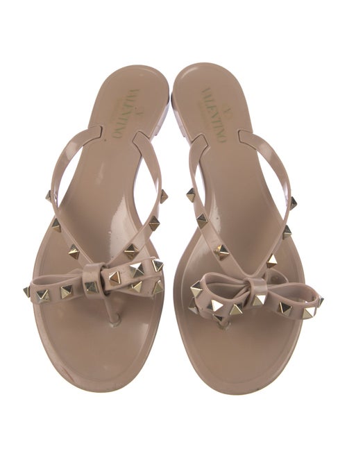 Valentino Rockstud Accents Rubber Slides