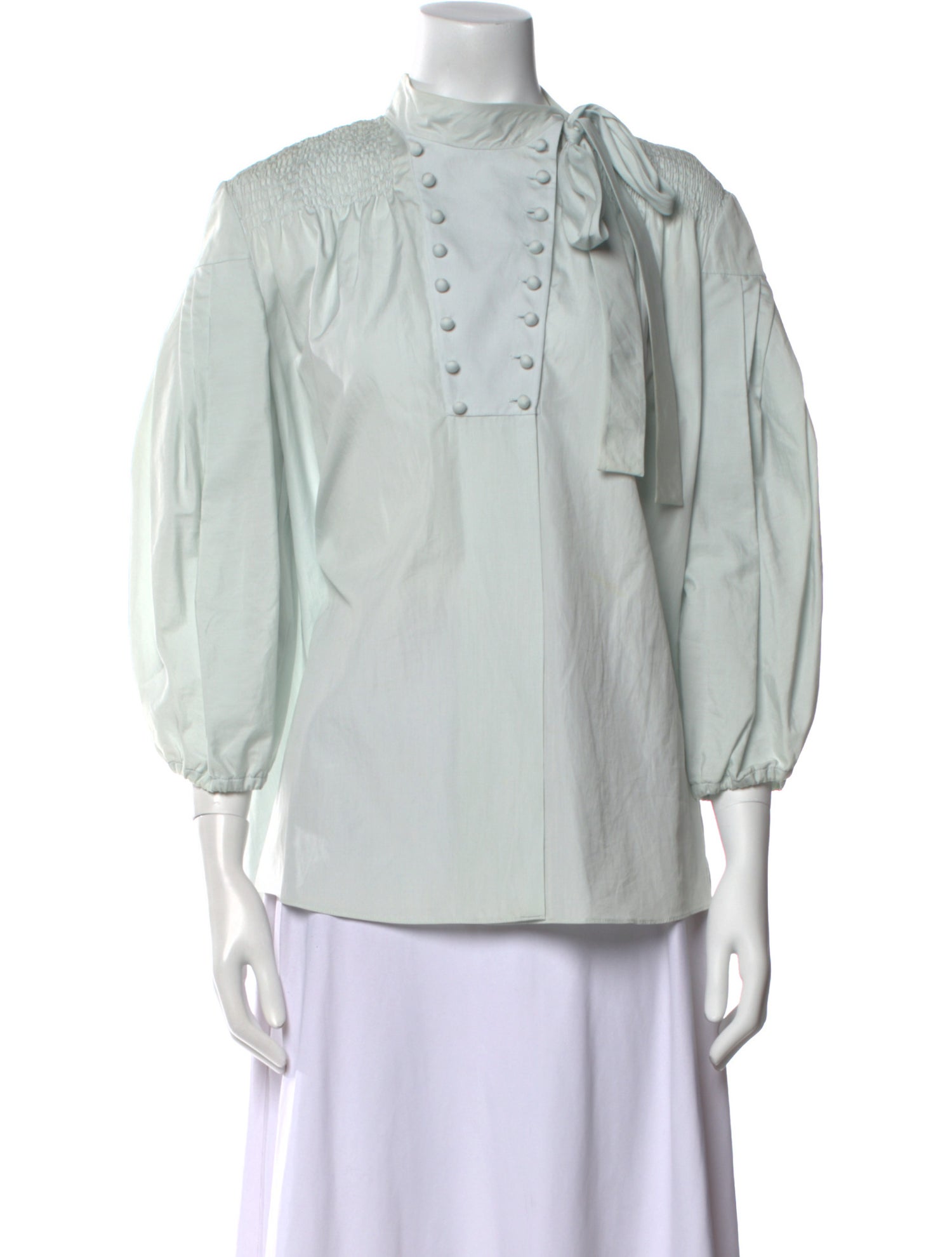 Valentino Mock Neck Three-Quarter Sleeve Top