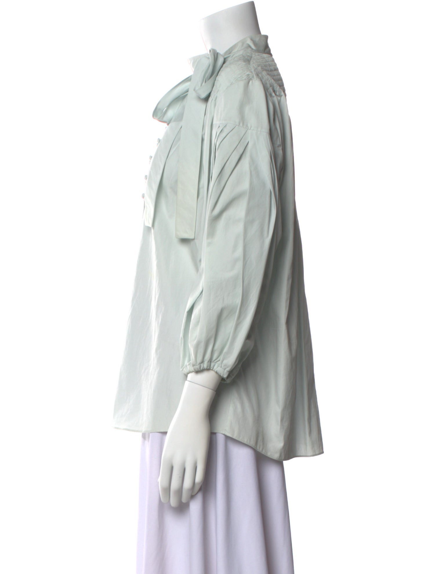 Valentino Mock Neck Three-Quarter Sleeve Top