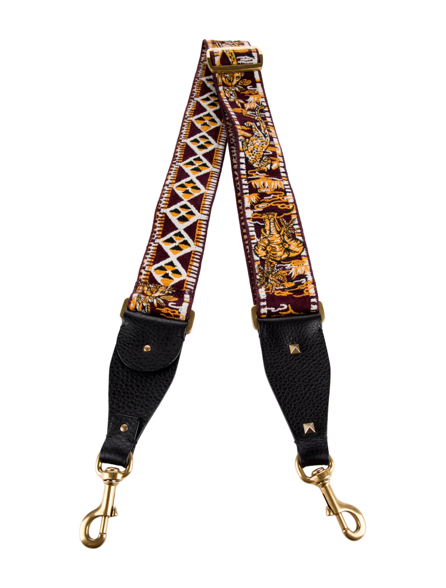 Valentino Embroidered Canvas Bag Strap