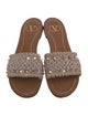 Valentino Rockstud Accents Raffia Slides