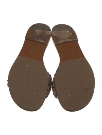 Valentino Rockstud Accents Raffia Slides